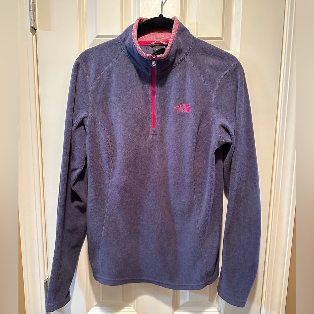 The North Face 1/4 Zip Fleece Pullover Purple Pink Outdoor